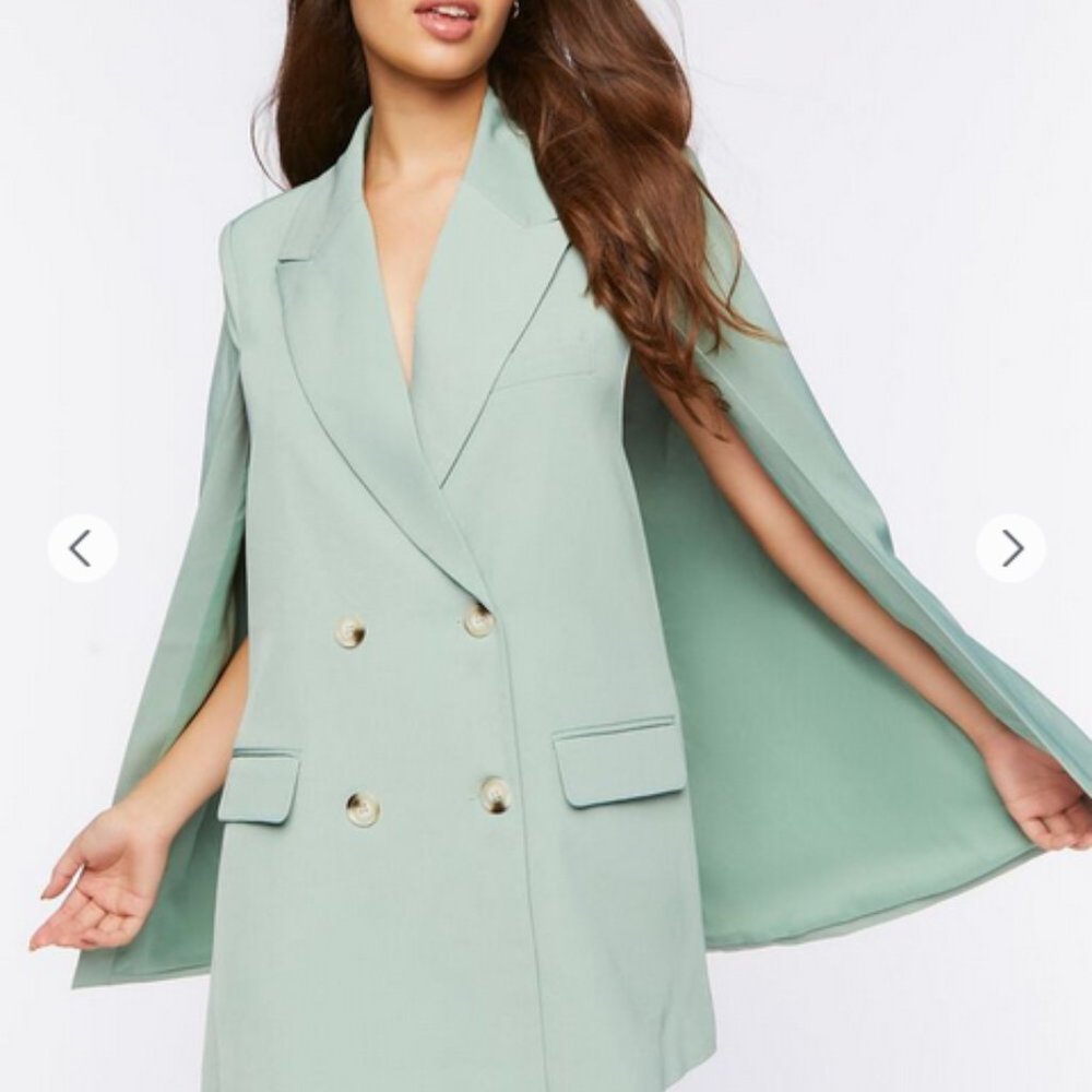 Forever 21 Sage-Colored Cape or Cloak Blazer NWT, size M